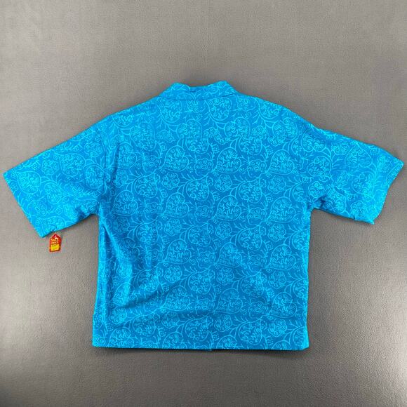 Vintage NOS 80s 90s Two Potato Resort Wear Button Down Shirt + Shorts Set S Blue - Picture 3 of 9